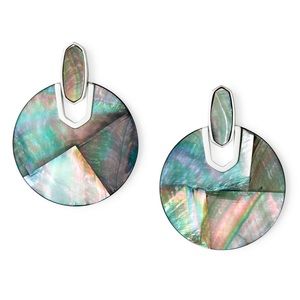 NWT Kendra Scott Didi Silver Earrings In Black Pearl